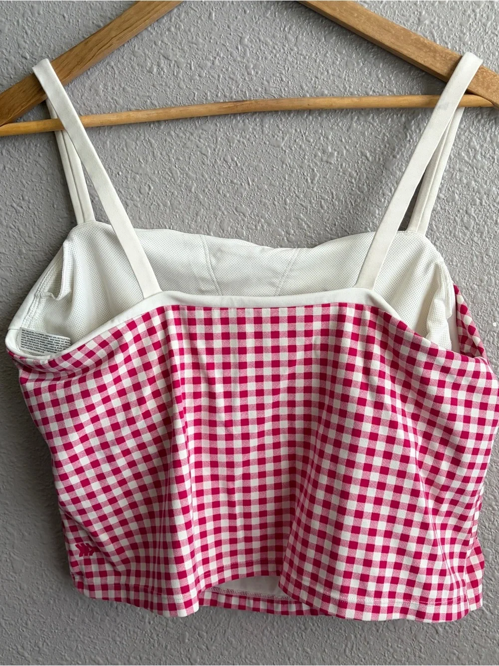 All In Motion Pink White Gingham Everyday Soft Tank and Matching Skort Set